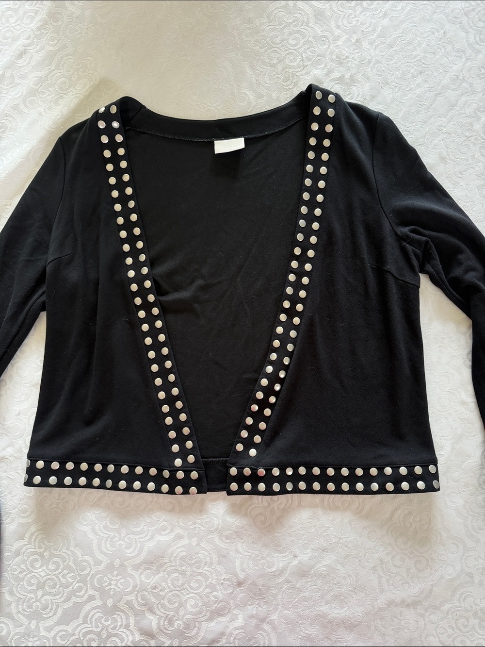 VILA Black Studded Open-Front Blazer